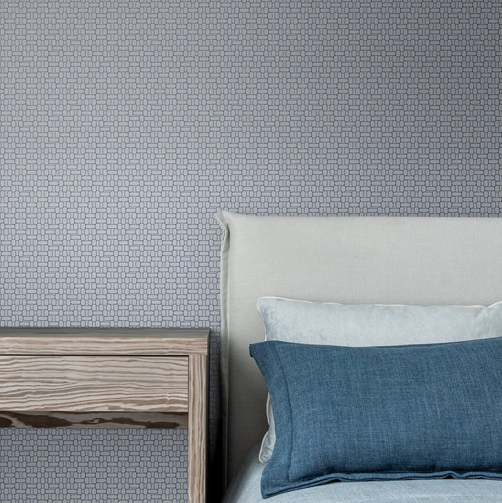 Capsule Geometric Skylight & Navy KTM1625 by Seabrook Designs Designer Wallpaper