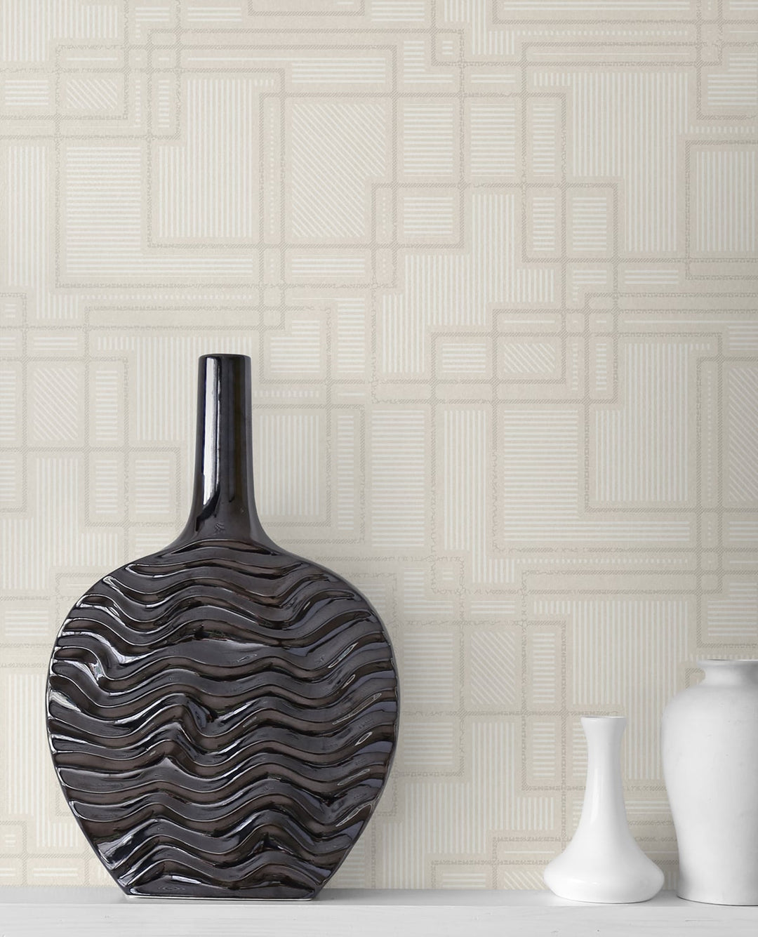 Bauhaus Cityscape Linen KTM1711 by Seabrook Designs Designer Wallpaper