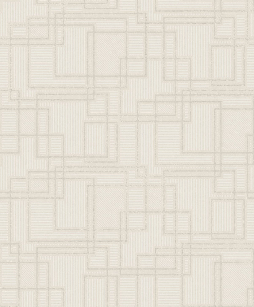 Bauhaus Cityscape Linen by Seabrook Wallpaper Mondrian Netherlands 56.5 12.6" 20.5" - Fabric Carolina -