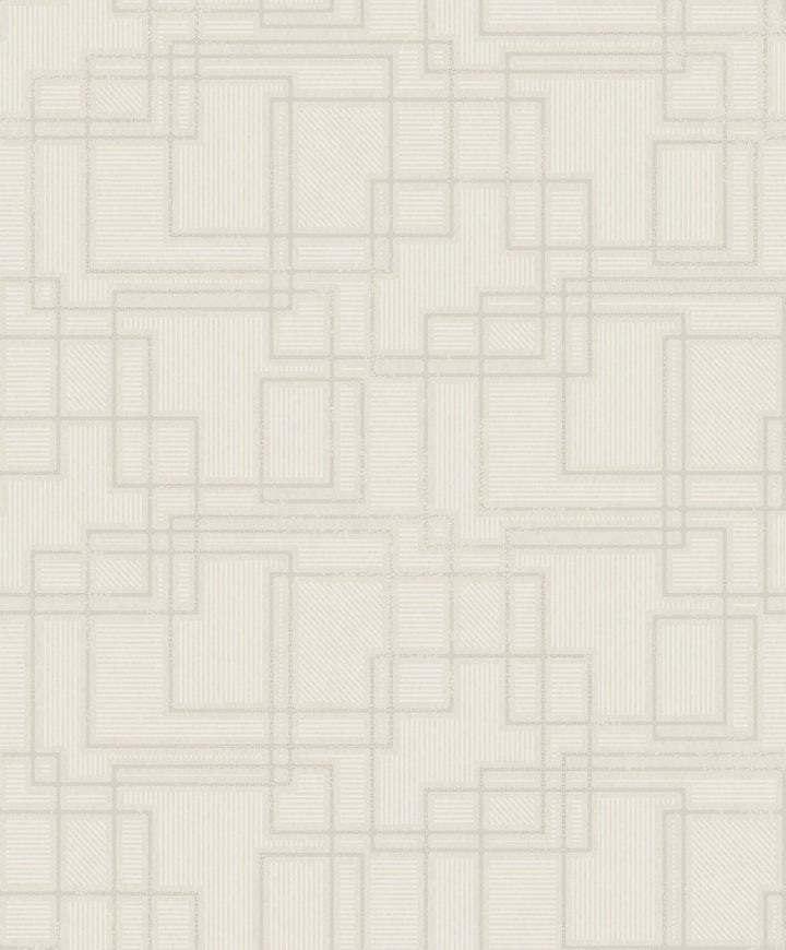 Bauhaus Cityscape Linen by Seabrook Wallpaper Mondrian Netherlands 56.5 12.6" 20.5" - Fabric Carolina -