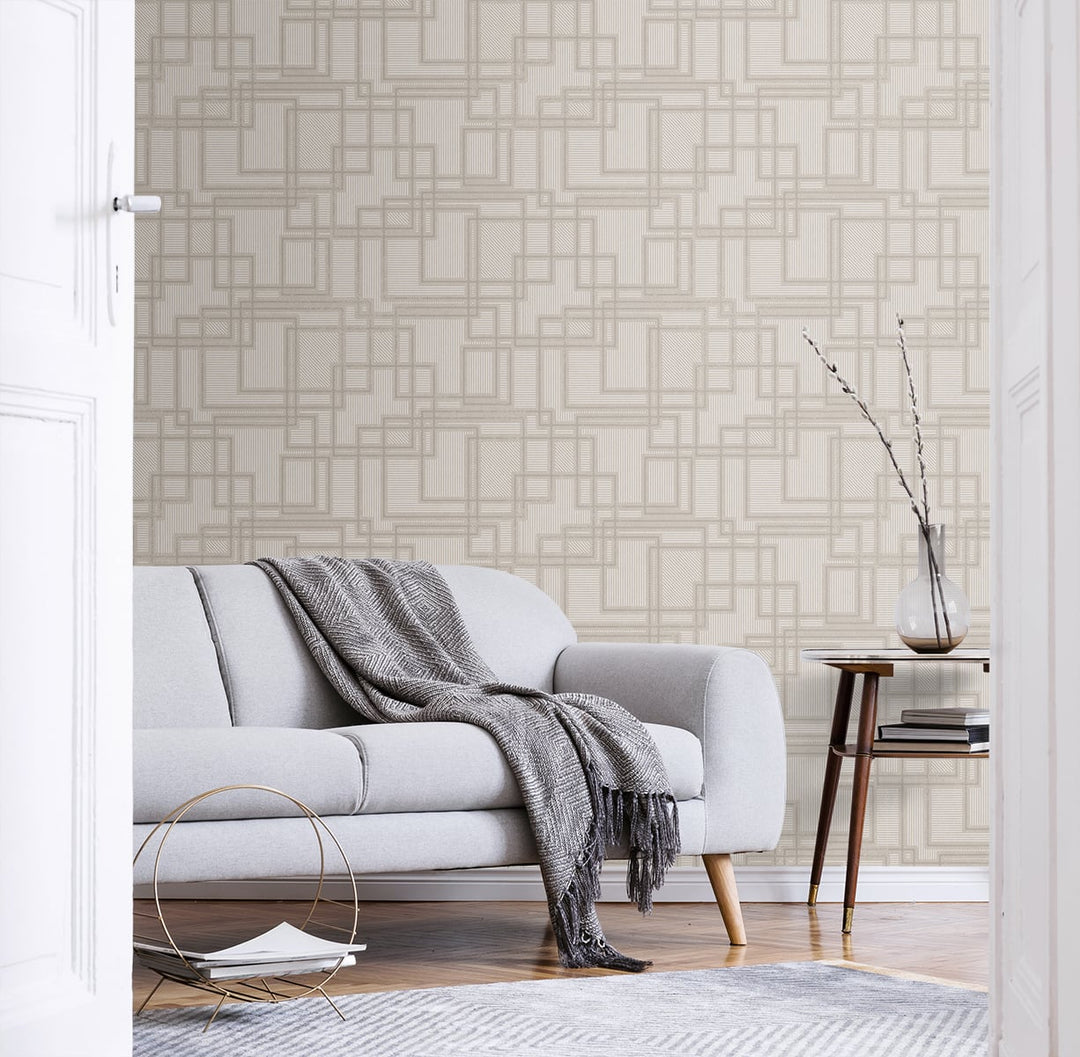 Bauhaus Cityscape Laurent Grey KTM1714 by Seabrook Designs Designer Wallpaper