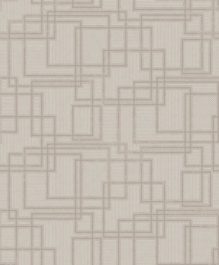 Bauhaus Cityscape Laurent Grey by Seabrook Wallpaper Mondrian Netherlands 56.5 12.6" 20.5" - Fabric Carolina -