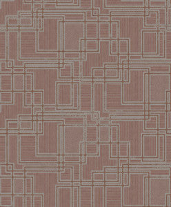 Bauhaus Cityscape Burgundy & Graphite by Seabrook Wallpaper