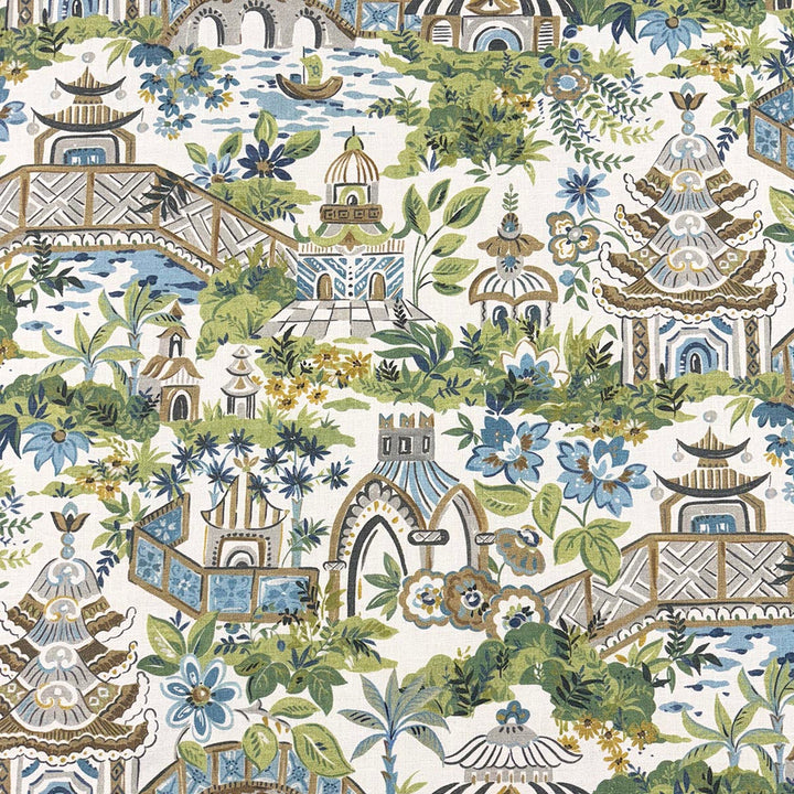 Kyoto Bluegreen by Magnolia Fabric - 100% Cotton India 10,000 WYZ Horizontal: 41.5 and Vertical: 26.5 54 - Fabric Carolina -