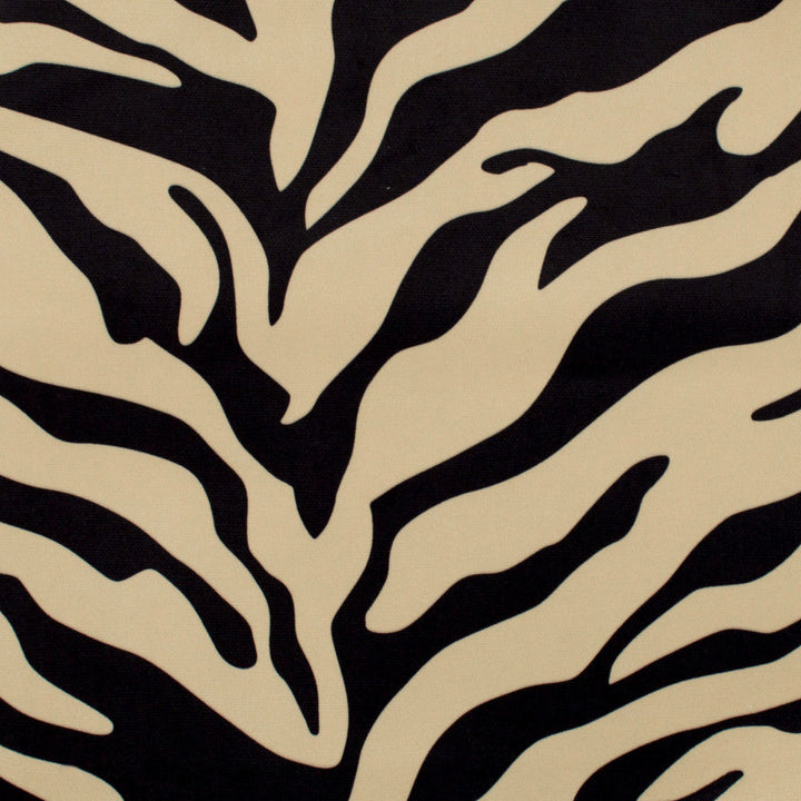 Kingdom Zebra Black/Tan by Europatex Designer Fabric Kingdom 100% Polyester 57.00 inches - Swanky Fabrics -
