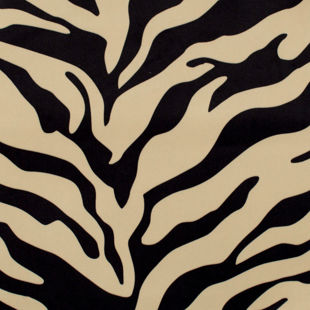 Kingdom Zebra Black/Tan by Europatex Fabric Kingdom 100% Polyester 57.00 inches - Fabric Carolina -