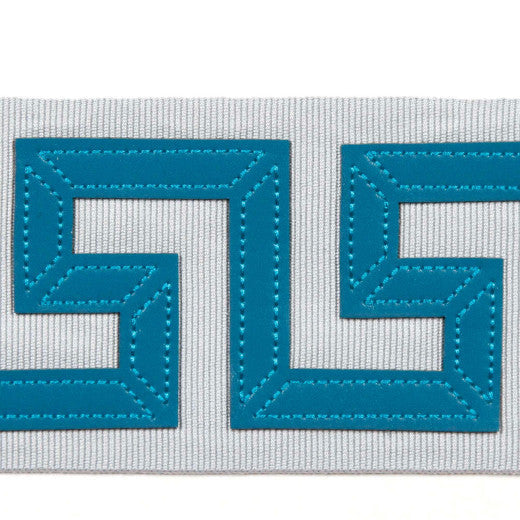 Kos - Aqua by Europatex Designer Fabric Kos & Paros 55% Faux Leather / 23% Rayon / 21% Fibranne / 1% Polyester China See Sample Horizontal: N/A and Vertical: N/A 3.00 inches  - Swanky Fabrics -