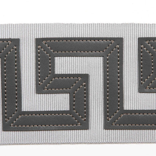 Kos - Silver by Europatex Designer Fabric Kos & Paros 55% Faux Leather / 23% Rayon / 21% Fibranne / 1% Polyester China See Sample Horizontal: N/A and Vertical: N/A 3.00 inches  - Swanky Fabrics -