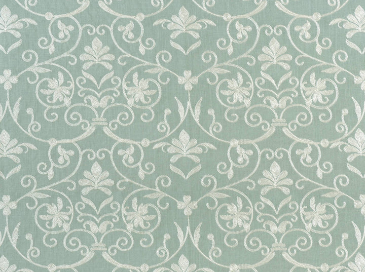 Lacey Serenity 503 by Covington Fabric our website for purchase 83% Viscose/17% Linen India 50000 Horizontal: 12.9" and Vertical: 9" 55" - Fabric Carolina -