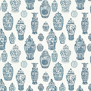 Lainey 1 Blue/White by Aoc Fabric