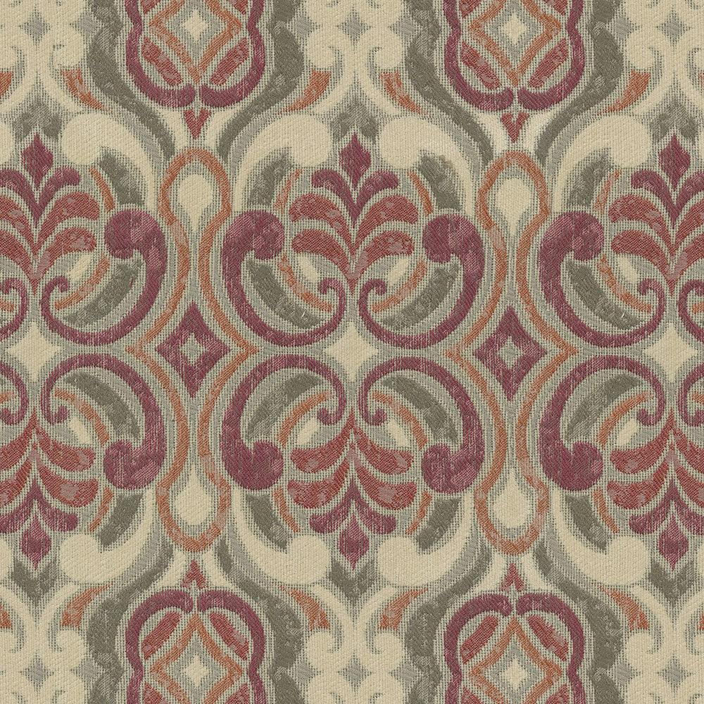 Ogee 14 Rouge by ABBEYSHEA Fabric 100% Polyester China 80,000 Double Rubs (Wyzenbeek) </p><p>Repeat: Horizontal: 13.5" (34.2 cm) Up the Roll and Vertical: 6.75" (17.1 cm) Across the Roll 54" (137 cm) - Fabric Carolina -