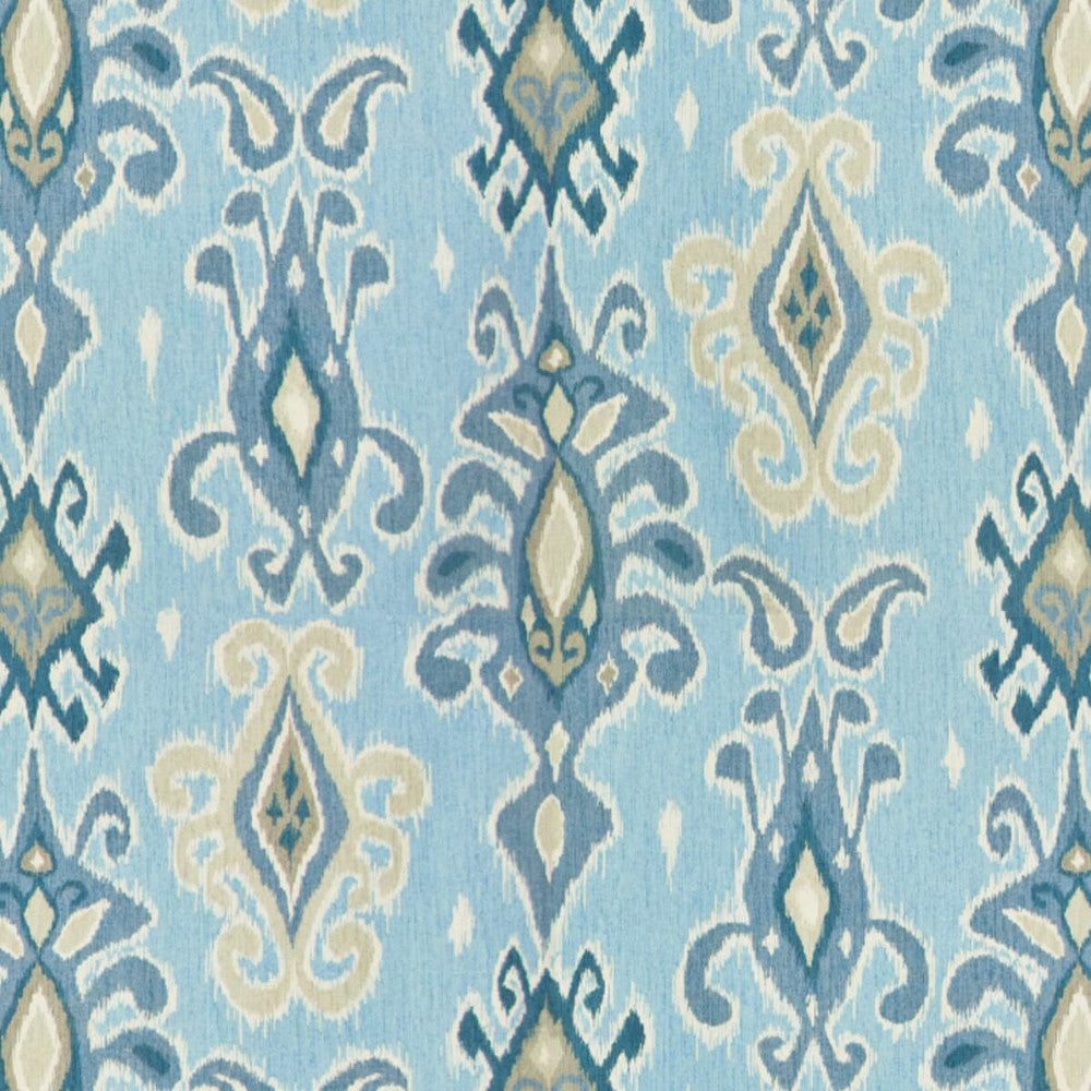 Latten 1 Spray by Stout Designer Fabric RAINBOW LIBRARY PORCELAIN/ROYAL 100%COT TURKMENISTAN WYZENBEEK 12 000 DOUBLE RUB WEAR TEST (MEDIUM DUTY) Horizontal: 13.5 and Vertical: 27 54 in - Swanky Fabrics -