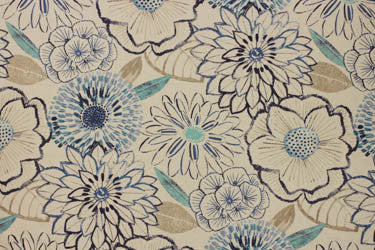 Laurent Denim by Richloom Fabric See sample 80% COTTON, 20% LINEN USA or Imported 15K </p><p>Repeat: V25.25" x H27" 56" - Fabric Carolina -