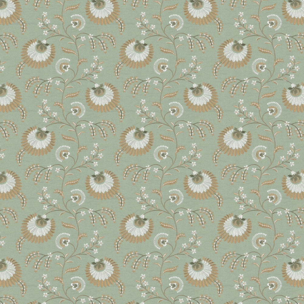 Lavish 3 Celadon by Stout Fabric Stout Fabric Lavish 3 CeladonFabric COMFORTABLE LIVING SAGE/MOSS 55%LIN 45%COT %VEMB INDIA </p><p>Repeat: H: 17.000, V: 15.125 51 in - Fabric Carolina -