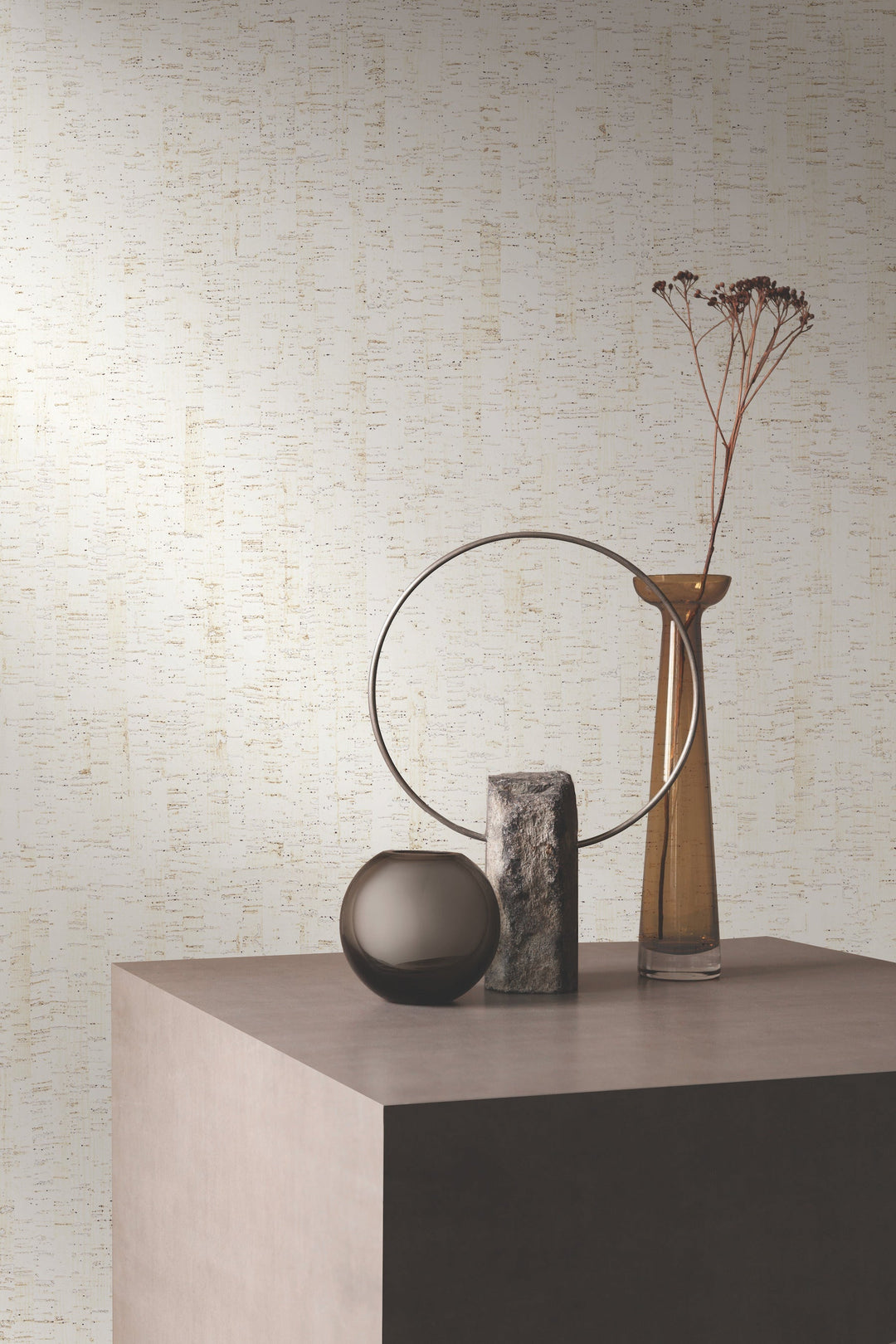 Plain Bamboo White Wallpaper by York Wallcoverings Designer