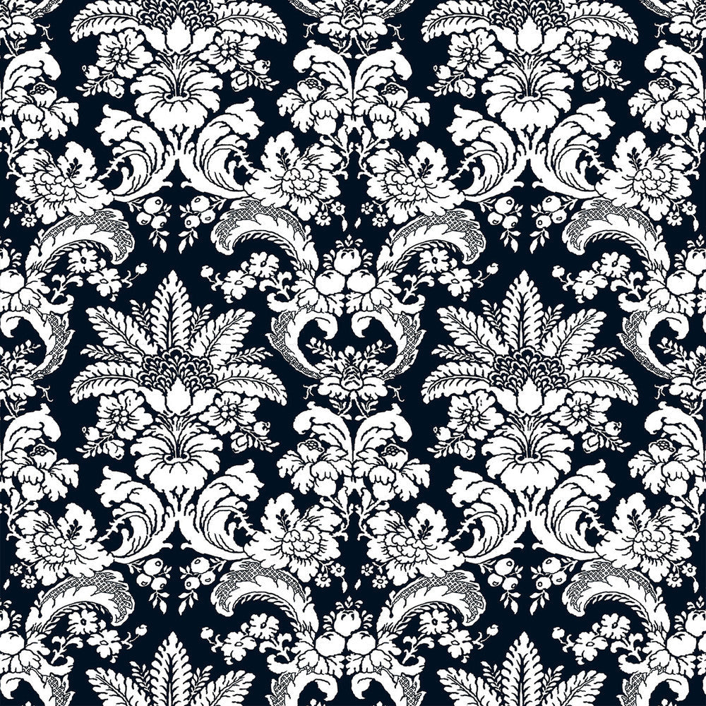 Grajal Navy by Gaston Y Daniela Designer Fabric LORENZO CASTILLO V VISCOSE - 60%;LINEN - 30%;COTTON - 10% Italy HEAVY Horizontal: 27 and Vertical: 26.58 54 - Swanky Fabrics -