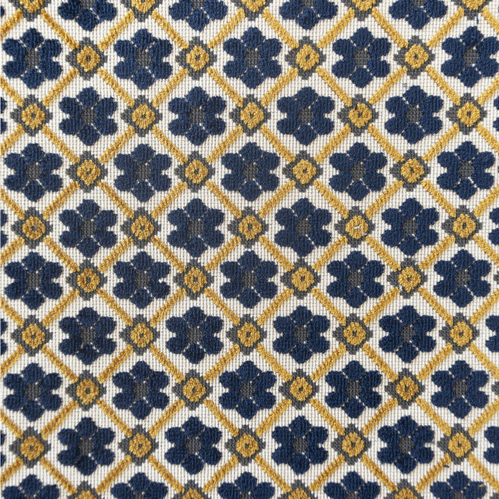 Fruela Navy/Ocre by Gaston Y Daniela Fabric LORENZO CASTILLO V VISCOSE - 76%;POLYESTER - 24% India HEAVY Horizontal: 6.8 and Vertical: 2.32 55.11 - Fabric Carolina -