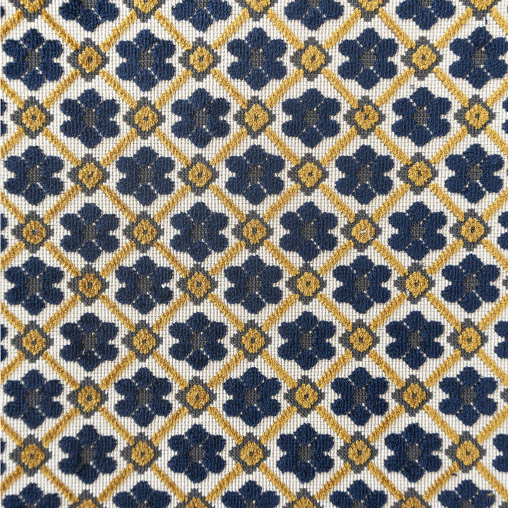 Fruela Navy/Ocre by Gaston Y Daniela Fabric Gaston Y Daniela Fabric Fruela Navy/OcreFabric LORENZO CASTILLO V VISCOSE - 76%;POLYESTER - 24% India </p><p>Repeat: H: 6.8, V: 2.32 55.11 - Fabric Carolina -