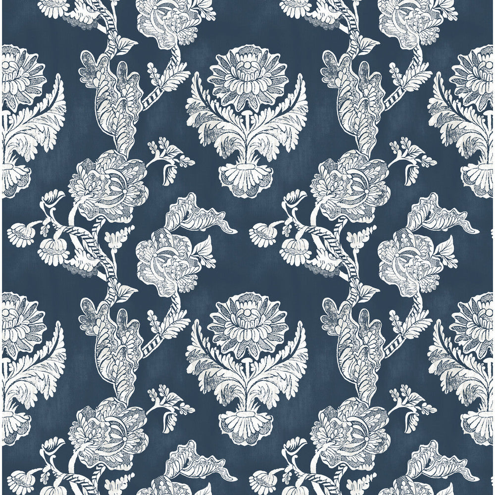 Chitina Navy by Gaston Y Daniela Fabric LORENZO CASTILLO IV VISCOSE - 67%;LINEN - 33% Spain MEDIUM Horizontal: 26.87 and Vertical: 26 54 - Fabric Carolina -