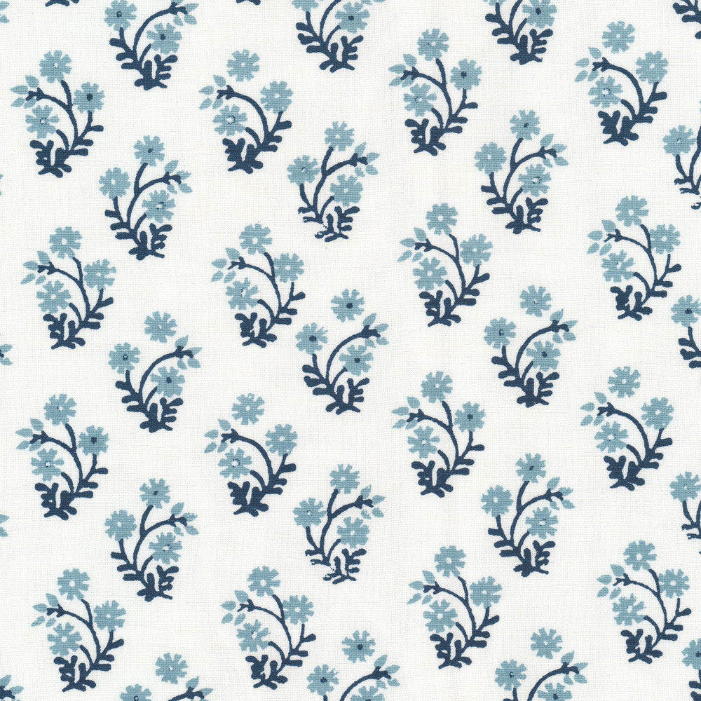 Lemans 3 Frenchblue by Stout Fabric RAINBOW LIBRARY CADET/INDIGO 58%LIN 42%COT INDIA Horizontal: 3.250 and Vertical: 2.875 54 in - Fabric Carolina -