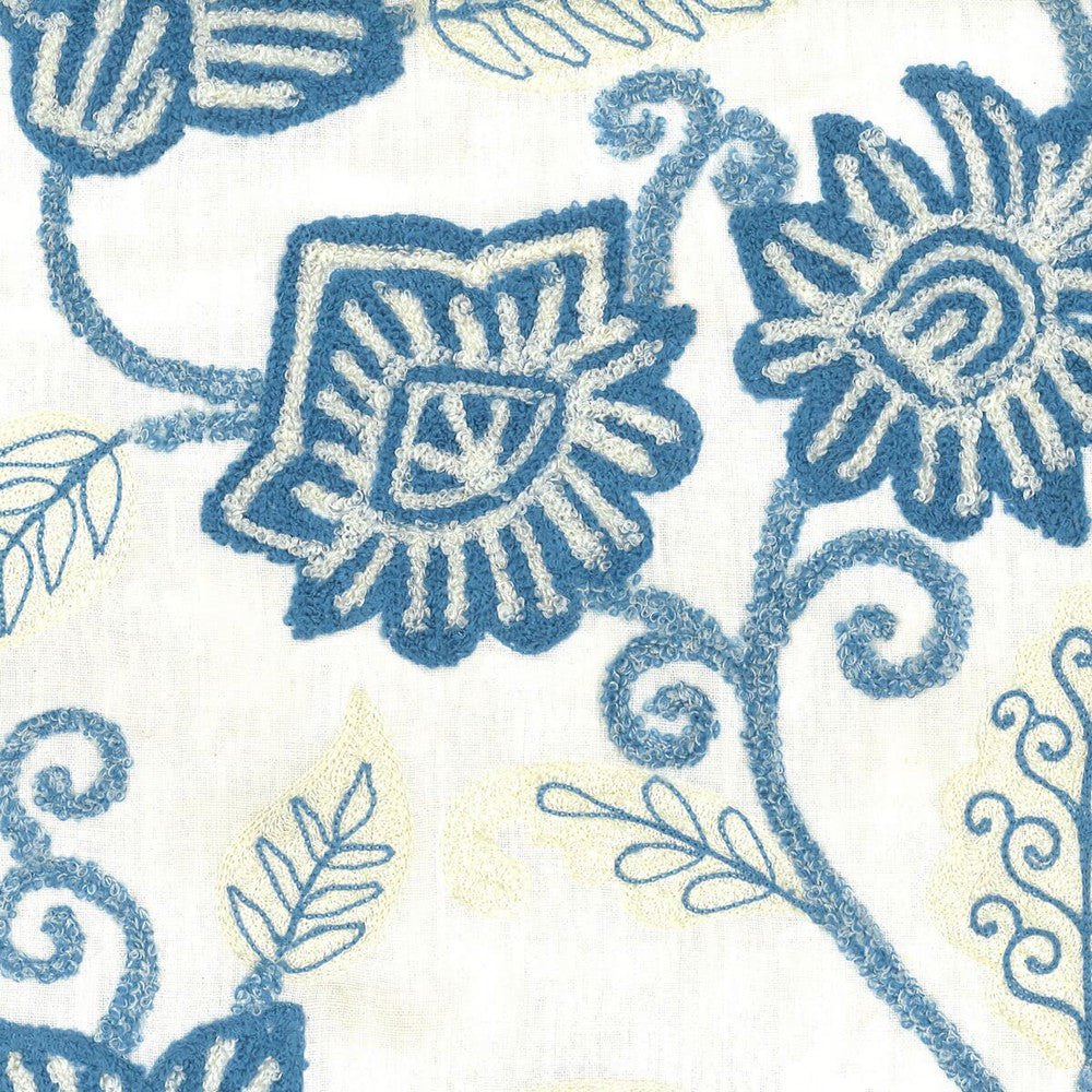 Lemoyne 1 Blue/White by Stout Designer Fabric COMFORTABLE LIVING BLUE LAGOON 100%LIN %REMB INDIA </p><p>Repeat: 12 52 in - Swanky Fabrics -