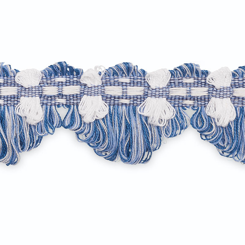 Anjelique Loop Fringe Cobalt/Lake/White Multi LF2000B-7 by Schumacher Trim SCHUMACHER TRIM PROGRAM COTTON 100% UNITED STATES OF AMERICA </p><p>Repeat: Horizontal: and Vertical: 2.125 - Fabric Carolina -