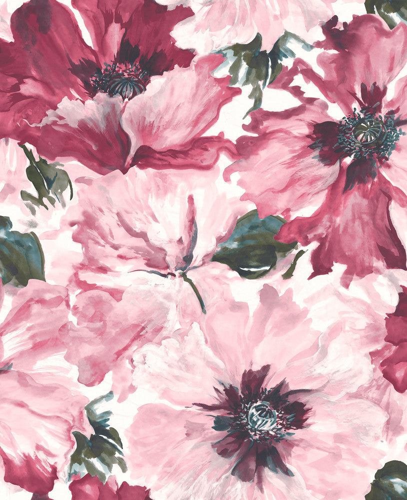 Cecita Blush and Wine by Seabrook Wallpaper Lugano United States 56.05 25.2" 20.5" - Fabric Carolina -