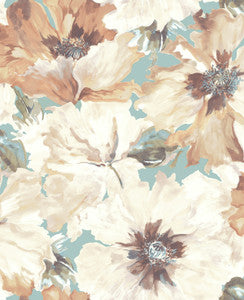 Cecita Terra Cotta and Teal by Seabrook Wallpaper