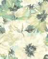 Cecita Teal, Off-White, and Green LG90004 by Seabrook Designs Wallpaper