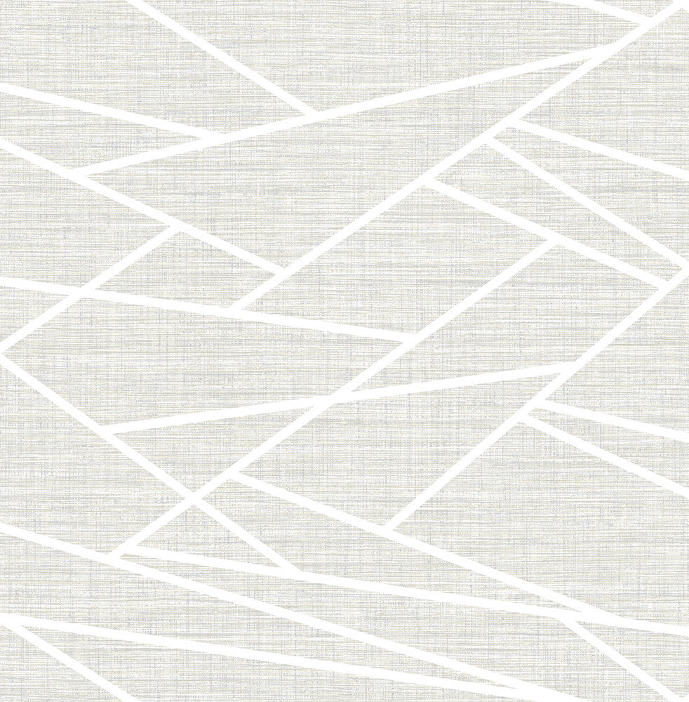 Cecita Puzzle Heather Gray and White by Seabrook Wallpaper Lugano United States 56.05 20.87" 20.5" - Fabric Carolina -