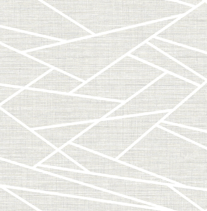 Cecita Puzzle Heather Gray and White by Seabrook Wallpaper Lugano United States 56.05 20.87" 20.5" - Fabric Carolina -