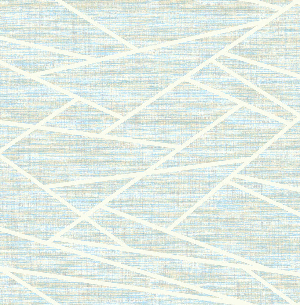 Cecita Puzzle Baby Blue and White by Seabrook Wallpaper Lugano United States 56.05 20.87" 20.5" - Fabric Carolina -