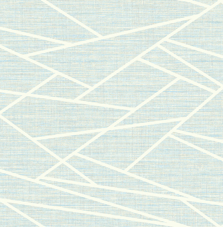 Cecita Puzzle Baby Blue and White by Seabrook Wallpaper Lugano United States 56.05 20.87" 20.5" - Fabric Carolina -