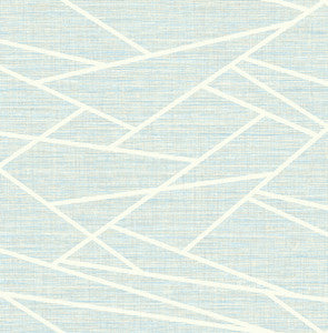 Cecita Puzzle Baby Blue and White by Seabrook Wallpaper