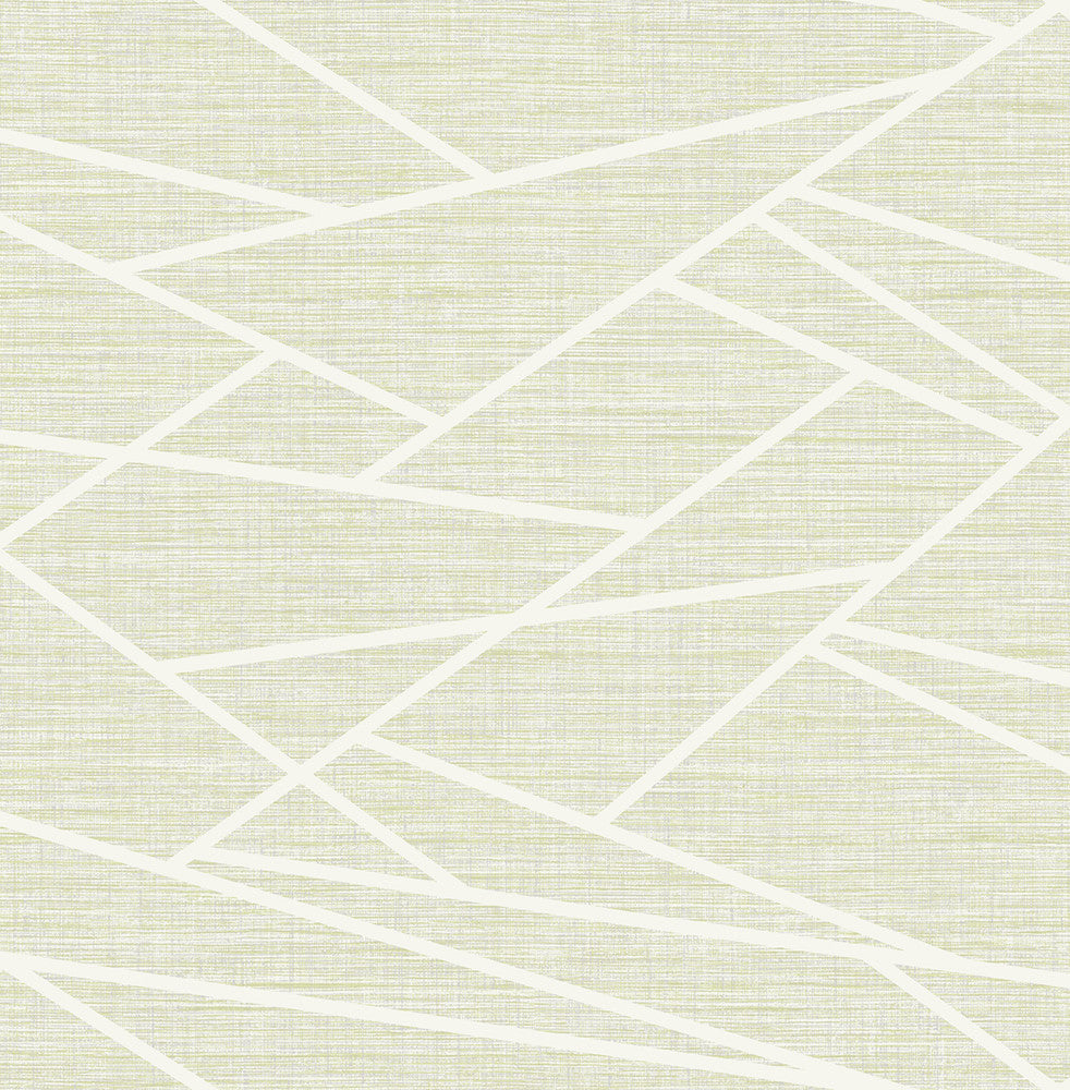 Cecita Puzzle Mint Green and White by Seabrook Wallpaper Lugano United States 56.05 20.87" 20.5" - Fabric Carolina -