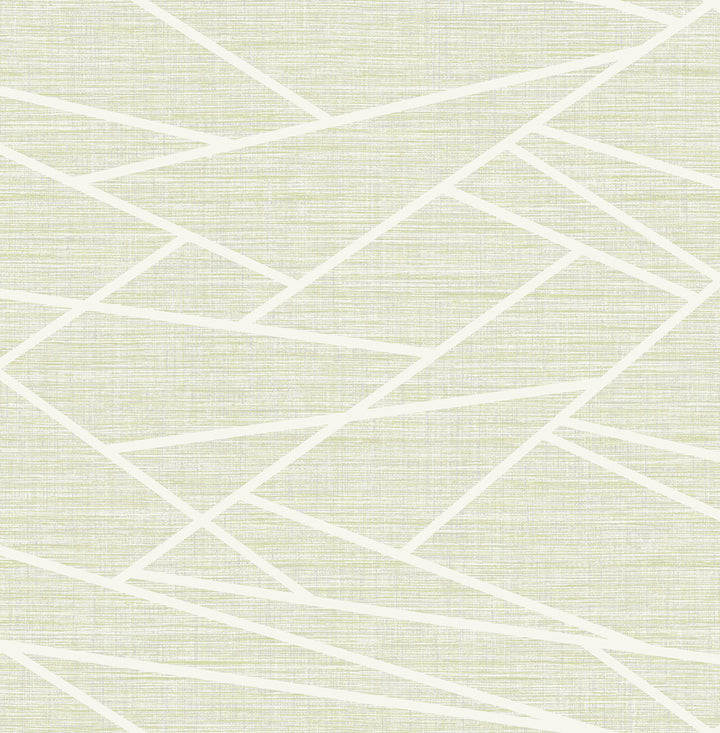 Cecita Puzzle Mint Green and White by Seabrook Wallpaper Lugano United States 56.05 20.87" 20.5" - Fabric Carolina -
