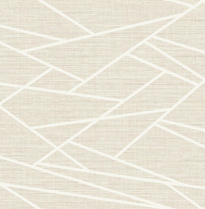 Cecita Puzzle Light Tan and White by Seabrook Wallpaper Lugano United States 56.05 20.87" 20.5" - Fabric Carolina -