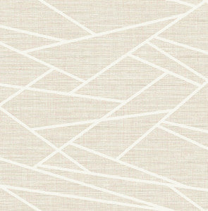 Cecita Puzzle Light Tan and White by Seabrook Wallpaper
