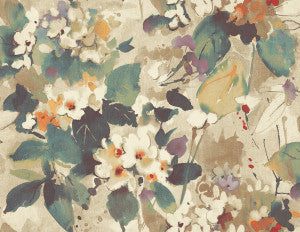 Chambon Ocean Blue, Latte, and Orange by Seabrook Wallpaper