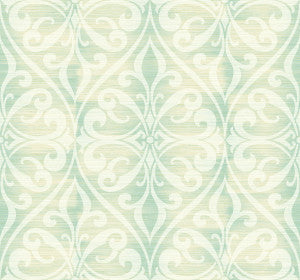 Chambon Ogee Seafoam and Linen by Seabrook Wallpaper