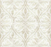 Chambon Ogee Light Beige and Off-White LG90404 by Seabrook Designs Wallpaper