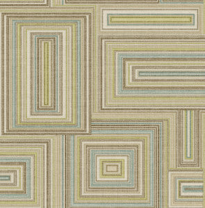 Attersee Squares Turquouse, Lime Green, and Oat by Seabrook Wallpaper