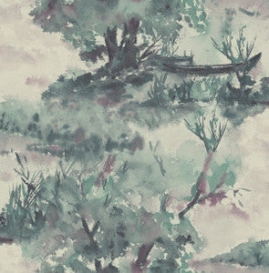 Attersee Spruce and Wine by Seabrook Wallpaper
