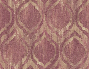 Old Danube Ogee Wine and Gold by Seabrook Wallpaper