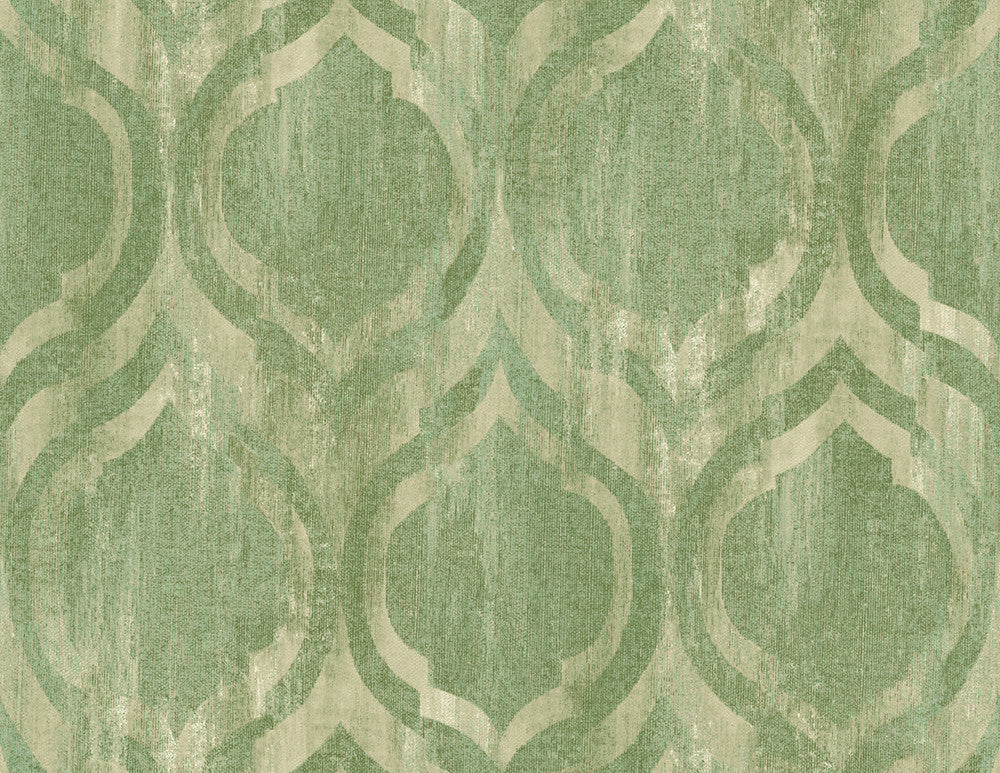 Old Danube Ogee Olive and Gold by Seabrook Wallpaper Lugano United States 60.75 20.87" 27" - Fabric Carolina -