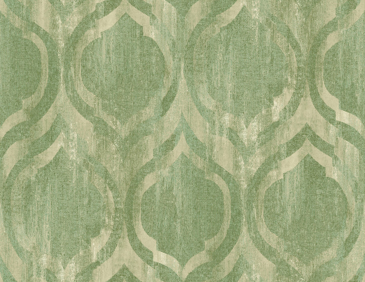 Old Danube Ogee Olive and Gold by Seabrook Wallpaper Lugano United States 60.75 20.87" 27" - Fabric Carolina -