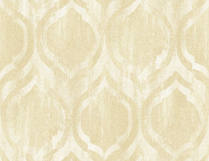 Old Danube Ogee Gold and Off-White by Seabrook Wallpaper