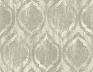 Old Danube Ogee Gray and Off-White by Seabrook Wallpaper