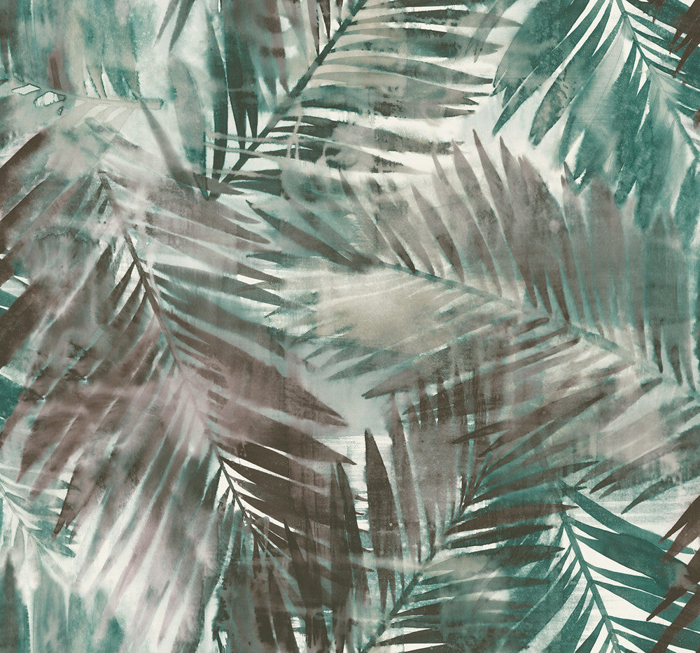 Kentmere Teal and Seaweed by Seabrook Wallpaper Lugano United States 60.75 25.2" 27" - Fabric Carolina -