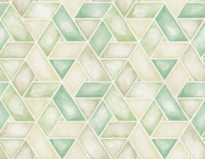 Kentmere Geo Mint, Spruce, and Off-White by Seabrook Wallpaper